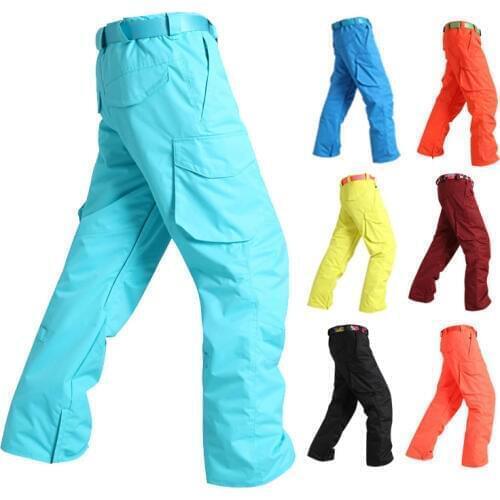 Mens Multicolor Skiing Skateboarding Climbing Pants Winter Outdoor Sports Trousers Waterproof 10K Windproof Thermal
