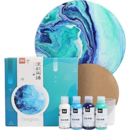 Pouring Acrylic Paint Set Fluid Marbling Paint Silicone Oil Acrylic Pouring Medium Fabric Drawing Tool For Artist DIY Art Suppli