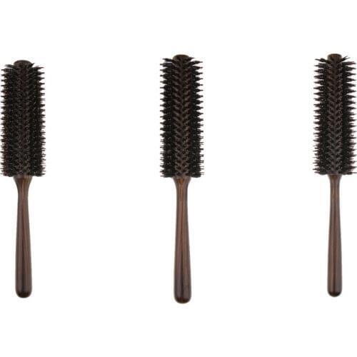 Natural Wooden Hair Brush, Anti Static Round Hairbrush Women Curly & Stragight Hair Combs