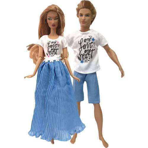 NK 2020 Two-Piece Doll Lovers Shorts Casual Suit Fashion Style Skirt Colorful Clothing For Barbie Doll Accessories Best Gift 05A