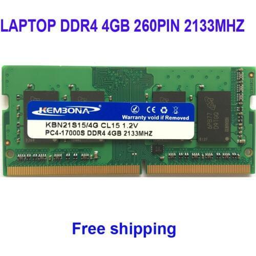 Kembona NOTEBOOK SODIMM RAM MEMORY LAPTOP DDR4 4GB 4G 2133mhz Low Voltage 1.2V 260Pin 2666MHZ