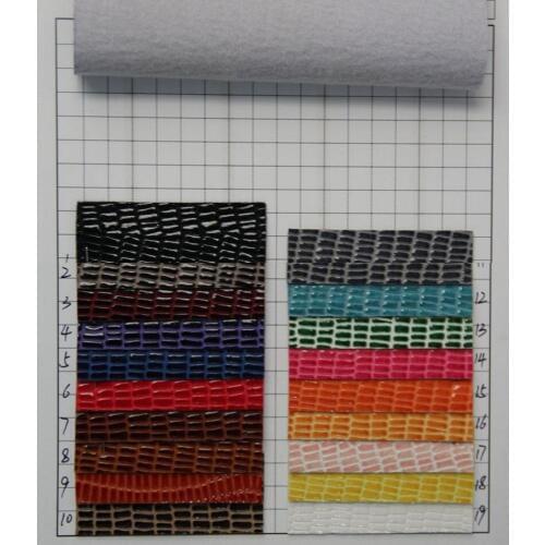 New quality thick faux PU leather fabric lizards grain leather material many colors in stock wholesale