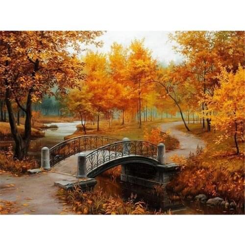 Landscape Nature Scenery DIY Embroidery Cross Stitch 11CT Kits Craft Needlework Set Cotton Thread Printed Canvas Home Wholesale