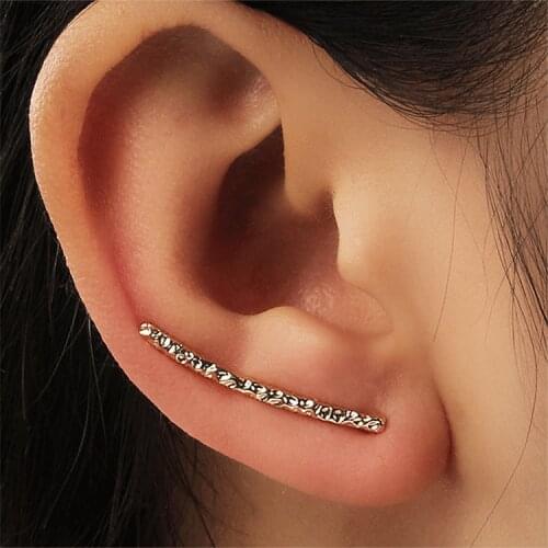 Trendy Branch Earrings Ear Climber Round Heart Arrow Crawler Earrings for Women Everyday Jewelry Boho Cat Paw Knot Ear Cuff Clip