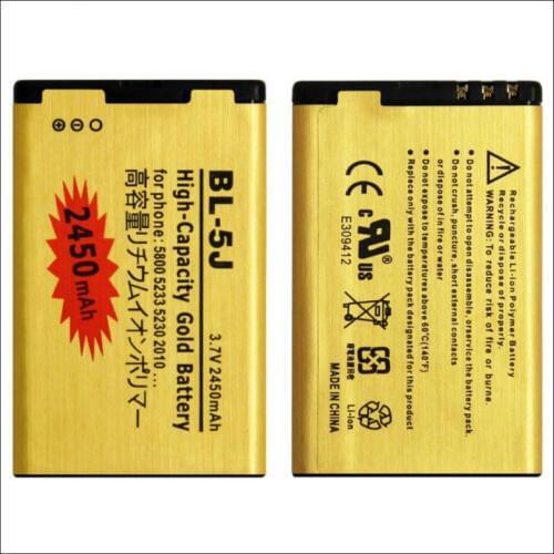 High Capacity Gold Replacement BL-5J Battery For Nokia Lumia 520 530 525 5230 5232 5233 5228 X6 C3 Battery BL5J BL 5J