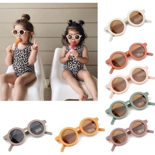 Children Boy Girl Cute Multicolor Cartoon Sunglasses Shape Round Sunglasses Kids Vintage Sunglasses UV400 Protection Classic