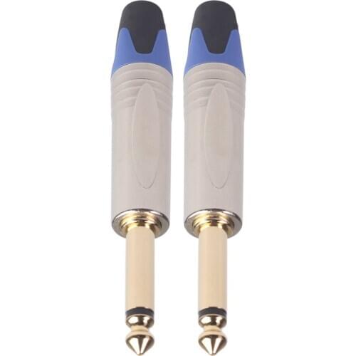 Pack of 2 Alloy 1/4 6.35mm Stereo Solder Connector Amplifier Accessories