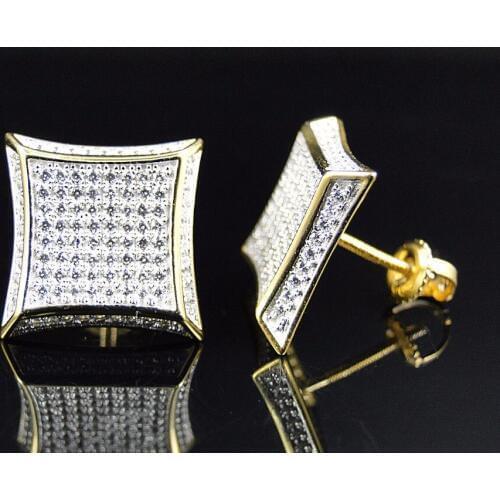 Top quality silver color screwback micro pave AAA cz gold silver color women men 2017 design hiphop bling earring