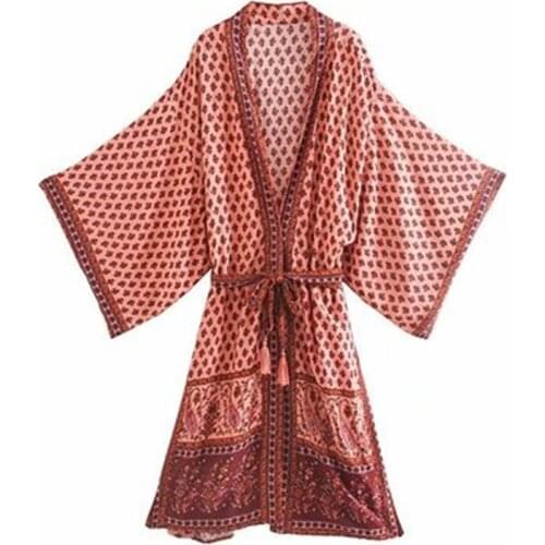 New Spring Autumn Womens Clothes Loose Female Cardigans Print Striped Outerwear Casual Vintage Lady Long Coats With Belt Mujer