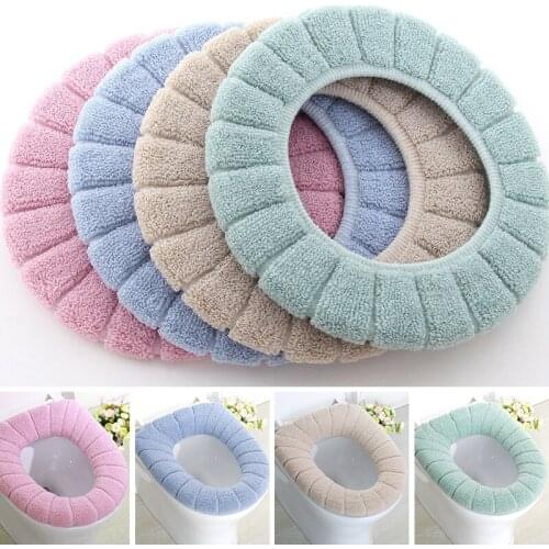 1PC Warm Toilet Seat Cover Soft Acrylic Washable Mat Home Decor Closestool Case Lid Cap Overcoat Bathroom Accessories