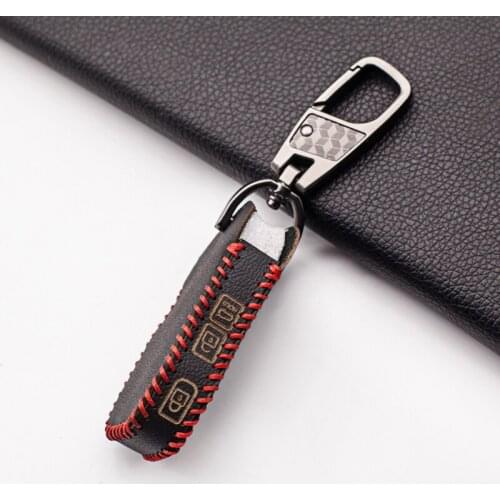 100% Leather car key fob skin cover case holder for Kia 2018 2019 sportage R Stinger sorento cerato 3 button smart protect shell
