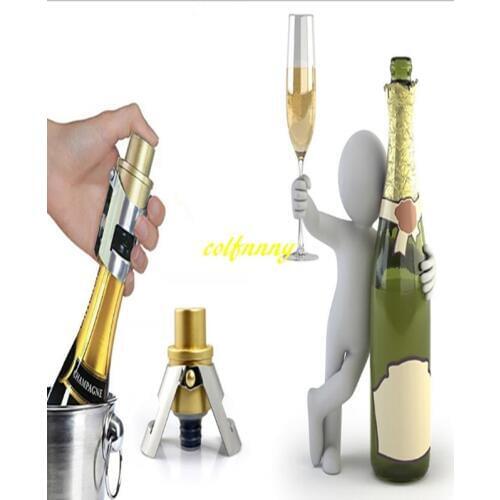 100pcs/lot Stainless Steel Vacuum Sealed Champagne Stopper Sparkling Wine Bottle Stopper Sealer Plug For Bars