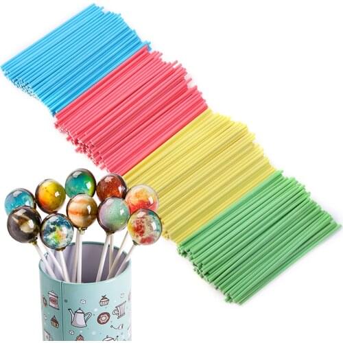 100 Pcs Candy Colors Food Sucker Solid Paper Stick Chocolate Cake Lollipop Sweet Candy Making Cake Decoration
