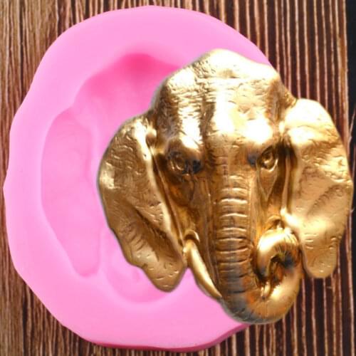 3D Elephant Head Silicone Mold DIY Fondant Cake Decorating Tools Jewelry Resin Molds Candy Polymer Clay Chocolate Gumpaste Mould