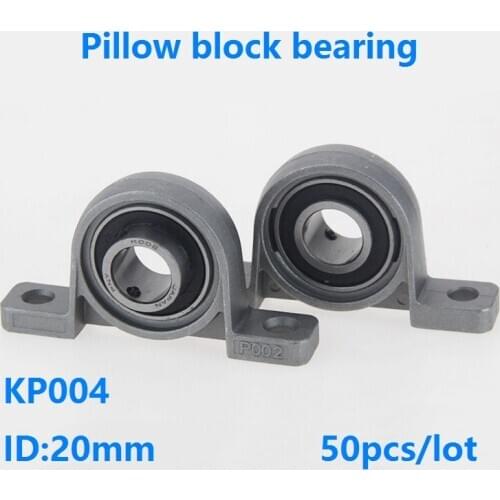 50pcs/lot KP004 20mm Zinc Alloy Mounted Bearings Pillow Block Housing Bearing Shaft Support Spherical Roller