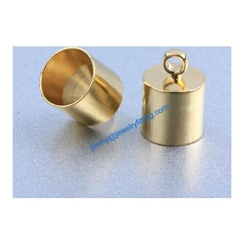 Jewelry Accessories Raw Brass end cap crimp beads cap end beads End caps for laether cord 9*13mm