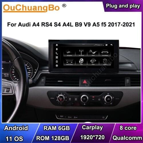 Ouchuangbo 4G Car Stereo Radio GPS Recorder For Audi A4L A4 B9 V9 A5 f5 S4 2017-2019 With 8 Core 4GB 64GB Android 10 OS