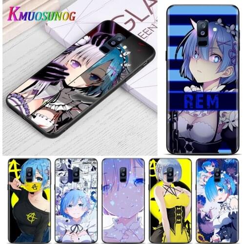 Anime cute REM For Samsung Galaxy A9 A8 Star A8S A7 A6 A6S A5 A3 Plus 2018 2017 2016 A750 Black Phone Case