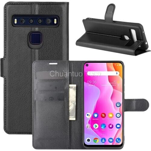 Book Style PU Leather Case Cover for TCL 10L Flip Wallet Phone Bags Cases with Stand for TCL 10 Lite