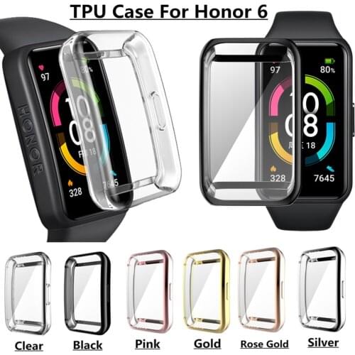For Honor Band 6 TPU Case Full Cover Plating Bumper Shockproof Protective Case Soft Protector Shell