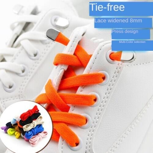 Elastic No Tie Shoelaces Spandex Double Layer For Kids and Adult Sneakers Shoelace Quick Lazy Metal Lock Laces Shoe Strings