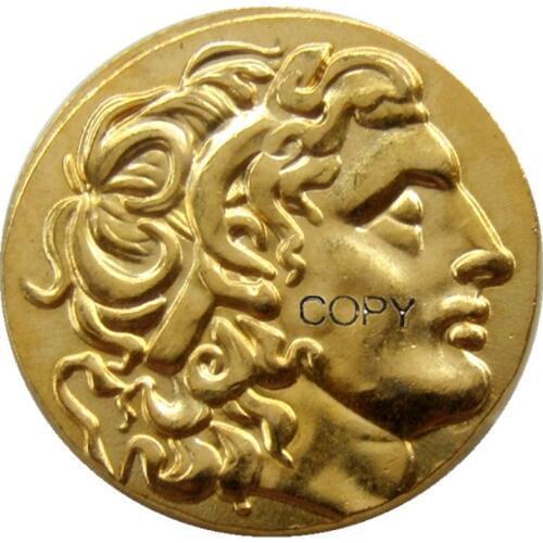 G(01)Alexander III the Great 336-323 BC.gold Drachm Ancient Greek Coin Gold Plated copy coins