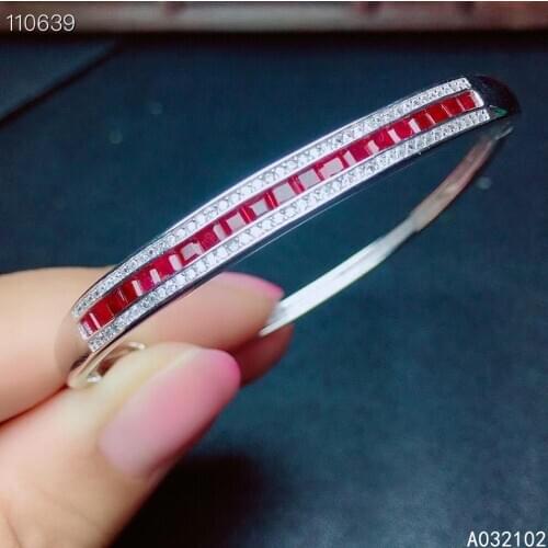 KJJEAXCMY fine jewelry 925 sterling silver inlaid natural ruby new girl classic hand bracelet supports test Chinese style