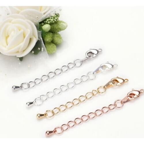 20pcs 50 70mm Lobster Clasps Connector Adjust Extended Extension Tail Chain DIY Jewelry Making Findings Bracelet Necklace
