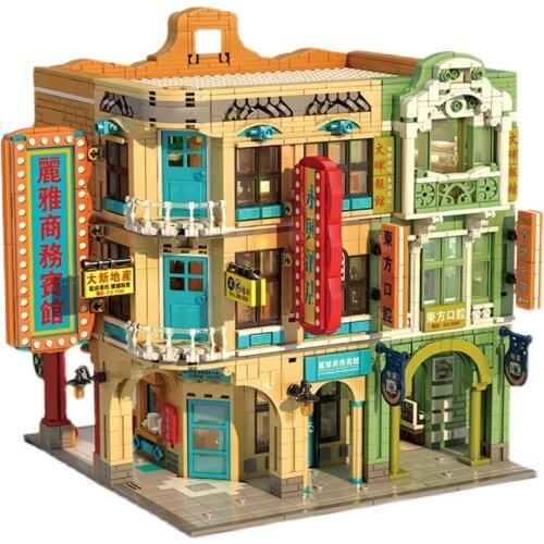 SEMBO 4039pcs Creative Chinese Style Shop Hotel Model Building Blocks City Street View House Figures Bricks Toys for Children