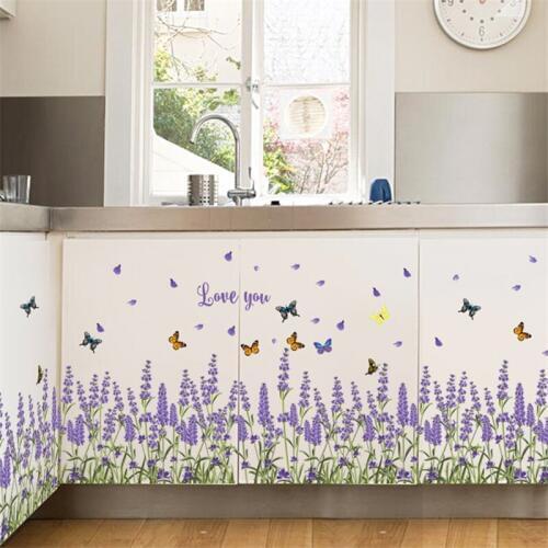 Lavender Wall sticker baseboard porch kitchen bathroom bedroom living room background decorative applique Waterproof poster