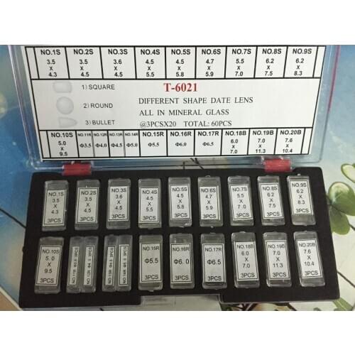 Free Shipping 1 Set Different Shape Mineral Bubble Magnifier Date Lens for Date Window Watch Crystals Glass