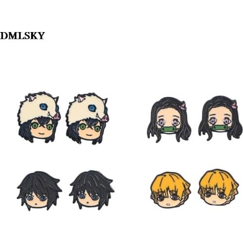 M4719 DMLSKY Cute Anime Stud Earrings Ear Stud kids Kawaii Earrings For Womens Enamel Earrings Jewelry Gifts Girls