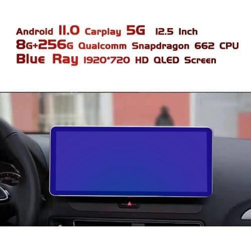 Android 11 256G+8G 12.3" 5G Car Multimedia Player For Audi A5 2009-2015 Auto Stereo Car GPS Navigation Auto Radio Head Unit QLED