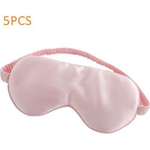 5PCS/Lot 100% Pure Silk Sleep Eye Mask Both Sides Fashion Silk Eye Cover Shade Soft Blindfold Travel Relax Aid Multicolor