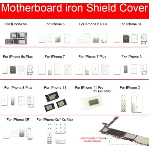 1 Set Logic Board EMI shield For iPhone 11 Pro Max X XR Xs Max 8 7 6 6s Plus 5s Mainboard Motherboard iron Shield Cover Parts
