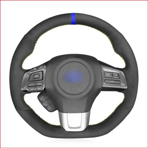 MEWANT Black Suede Car Steering Wheel Cover for Subaru WRX (STI) 2015-2019 Levorg 2015 2016 2017 2018 2019