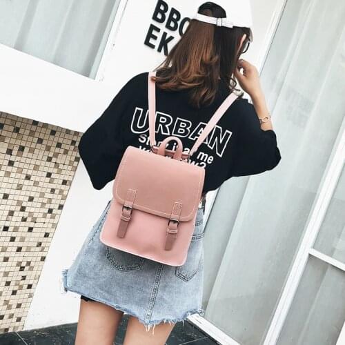 Fashion new Korean Pu frosting college style womens leisure backpack Backpack