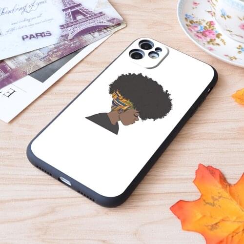 For iPhone Big Afro Print Soft Matt Apple iPhone Case