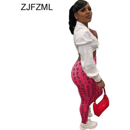 US Money Dollar Print Sexy Skinny Legging for Women High Waist Elastic Bodycon Trouser Streetwear Female Party Club Pencil Pant