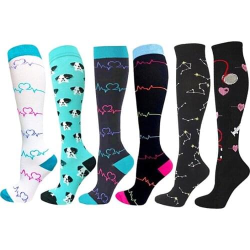 Compression Socks Best Atheletic Nurses For Varicose Veins Men Women Football Outdoor Running Heart Shaped Compress Socks