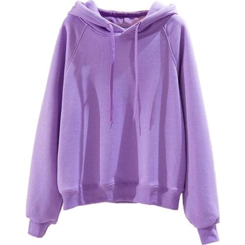 Solid Color Hoodie Warm Hoodies Sweatshirts 2020 New Spring Autumn Streetwear Hoody Womans Clothing
