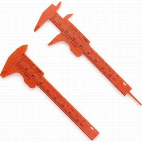 Wholesale 1000 pcs High quality 0-80mm double rule scale plastic Vernier caliper measuring Student Mini tool ruler