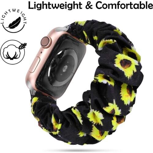 Scrunchie Strap for watch band 40mm 44mm for iWatch band 38mm 42mm women belt bracelet for Apple watch 5 4 3 2 42/44 38/40