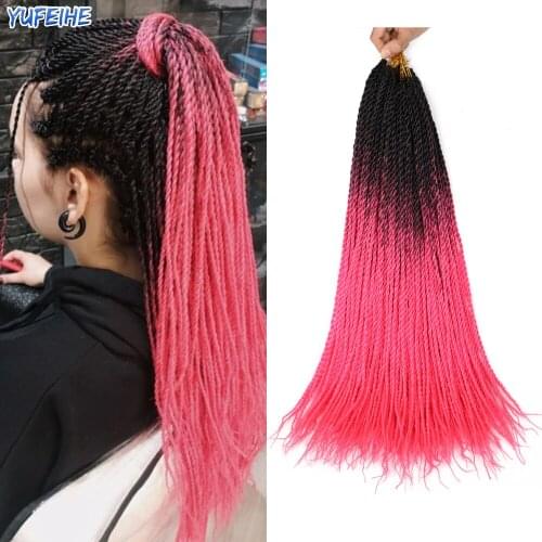 Senegalese Twist Hair Crochet Braids 24 inch 30 Roots/pack Crochet Hair Senegalese Braids Twist Hair For Braids For Women