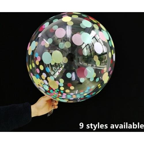 2Pcs 20inch Print Transparent Balloons Helium Balls Air Happy Birthday Balloons Decoration Party Birthday Ballons Bobo Balloon