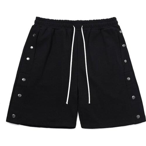 Side Breasted Shorts For Man Hip Hop Capris Loose Button Pants Streetwear Pants Summer Men Short Pants Sport Clothing