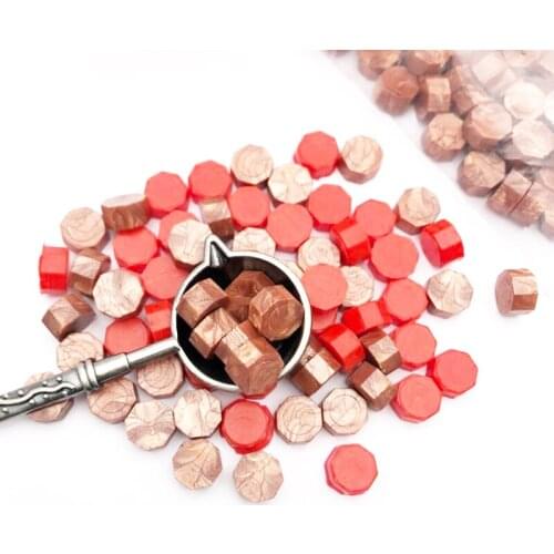 100pcs 8 Color Vintage Sealing Wax Fire Paint Wax Octagonal Small Bag With Lacquer Seal Wax Wedding Invitation Decorative Supply