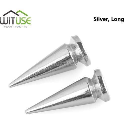 Cool 10/26 mm spikes Rivets for leather bullet Golden Silver color Metal studs and spikes for Clothings Decoration 10pcs/bag