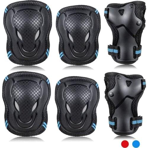 6pcs/set Skateboard Ice Roller Skating Protective Gear Elbow Pads Wrist Guard Cycling Riding Knee Protector for Kids Men Women