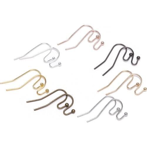 100pcs/lot 21*16mm Gold Bronze Earring Hooks Findings Ear Hook Earrings Clasps For Jewelry Making DIY Earwire Supplies